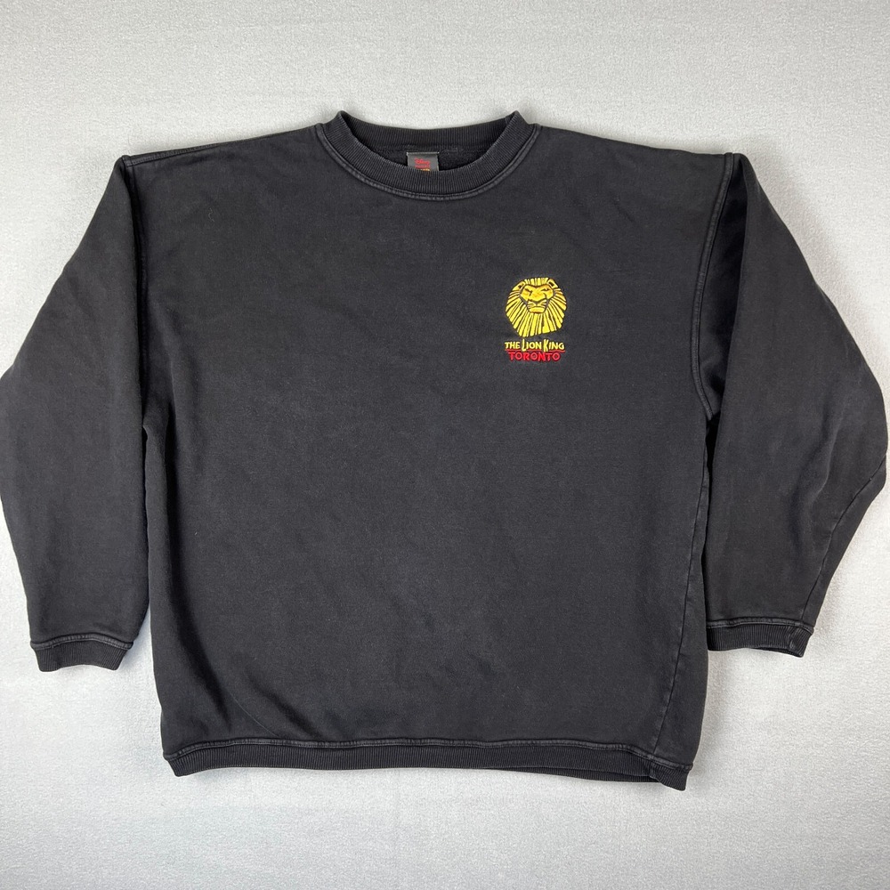 VTG Disney‎ Lion King Sweatshirt Mens Lg Baggy Embroidered Broadway Musical USA